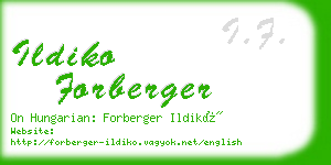 ildiko forberger business card